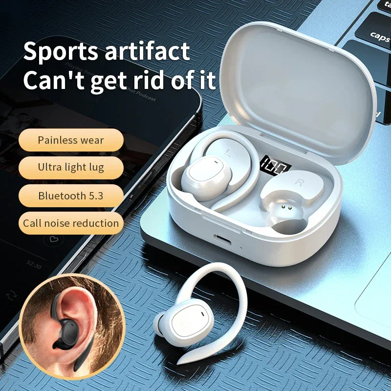 

mzyJBL Wireless Earbuds Bluetooth5.3 Headphones Earhooks In Ear Sport Earphones HiFi Stereo Sound Headset Built in Mic For Phone