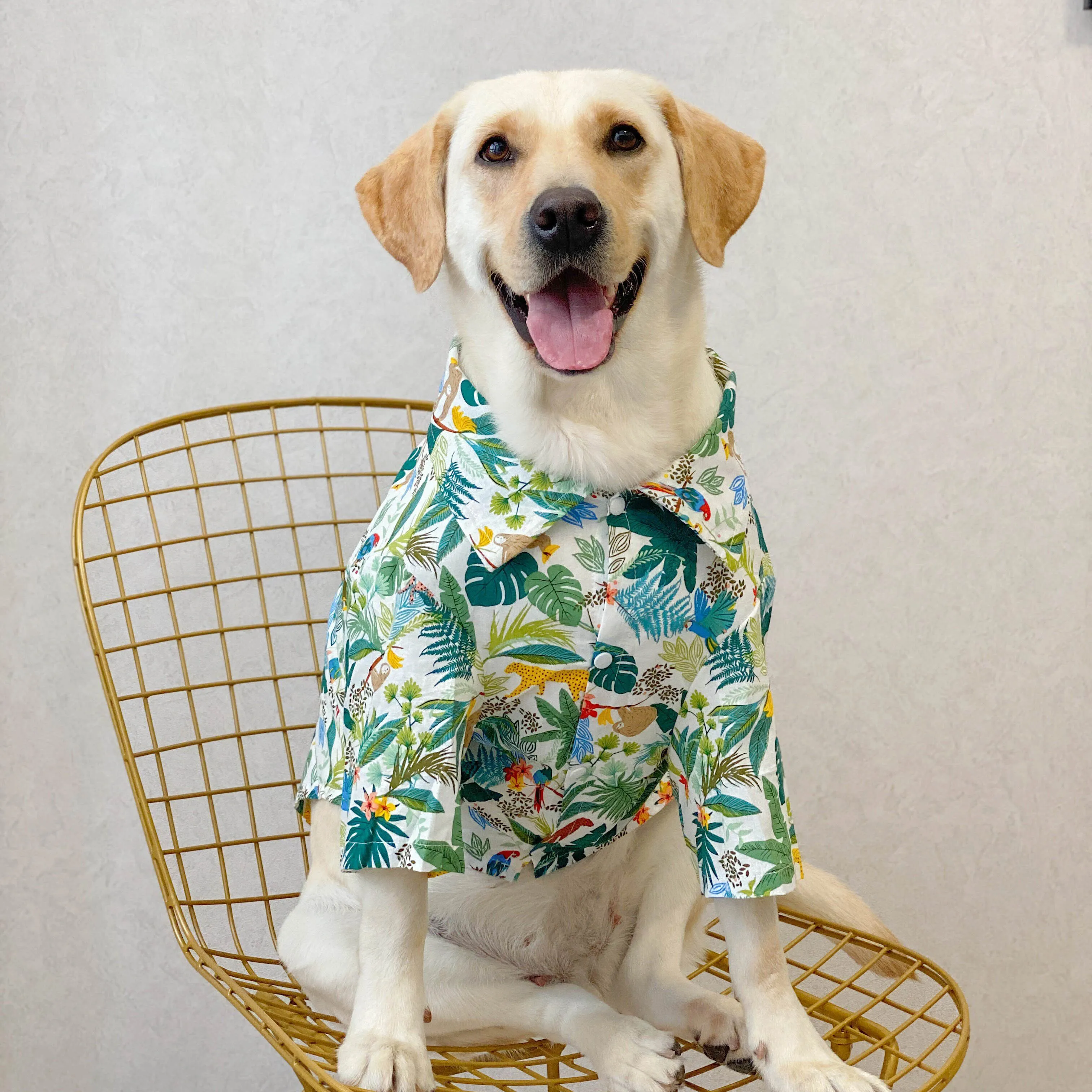 

Large dog clothes summer thin beach shirt anti-hair shed breathable summer clothes tide brand big dog breathable clothes