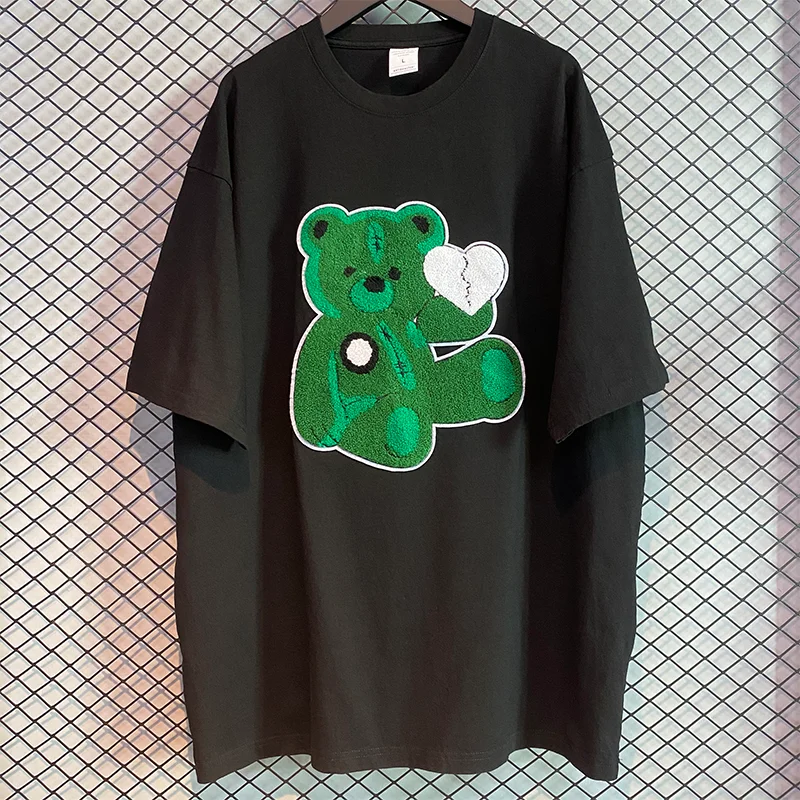 

Anime Graphic T shirts Harajuku Oversized T-shirt 100% Cotton Embroidery Tops Tee Men Streetwear Summer Short Sleeve Clothing