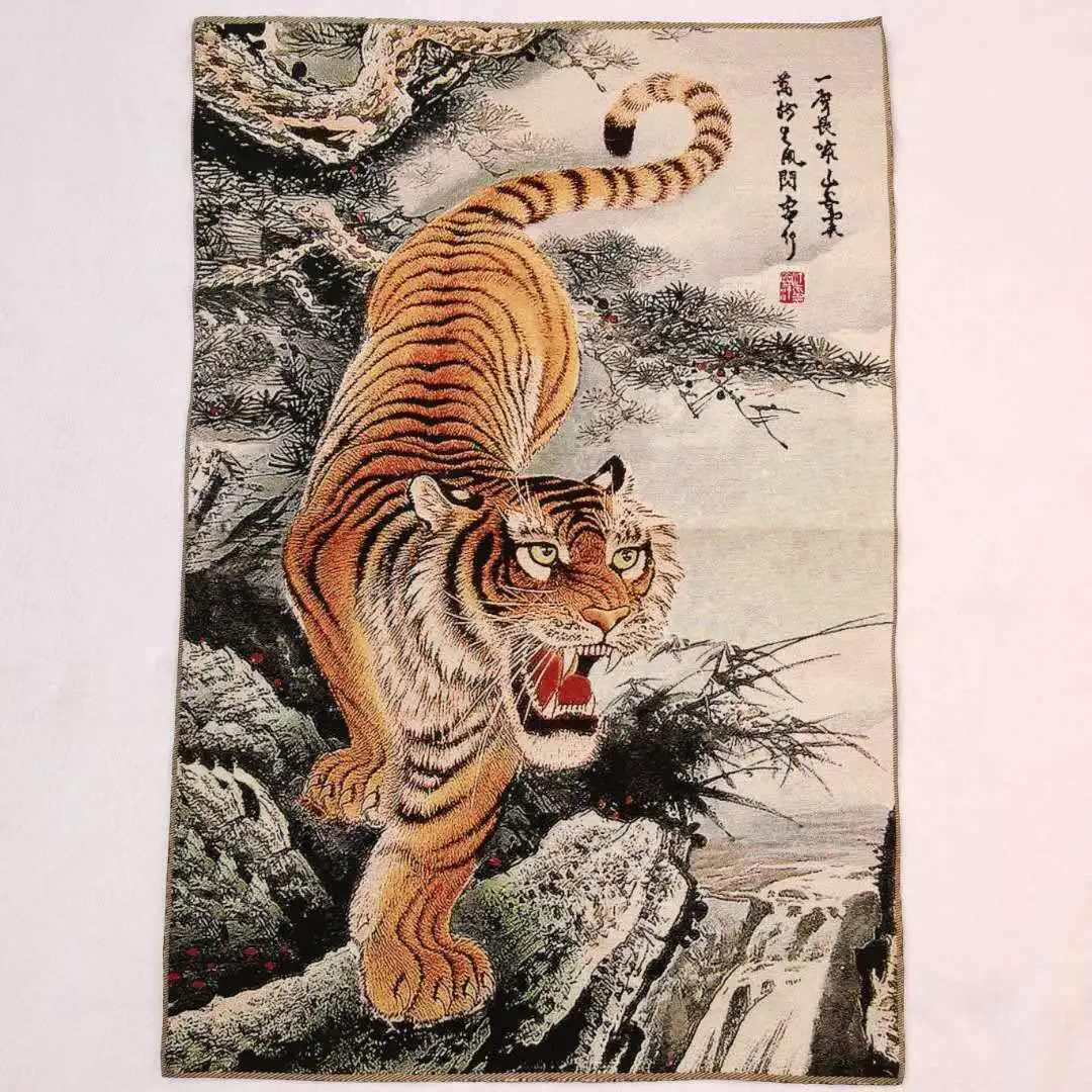 

36" Chinese Cloth Silk 12 Zodiac Animal Tiger Painting Mural Home Decoration 8