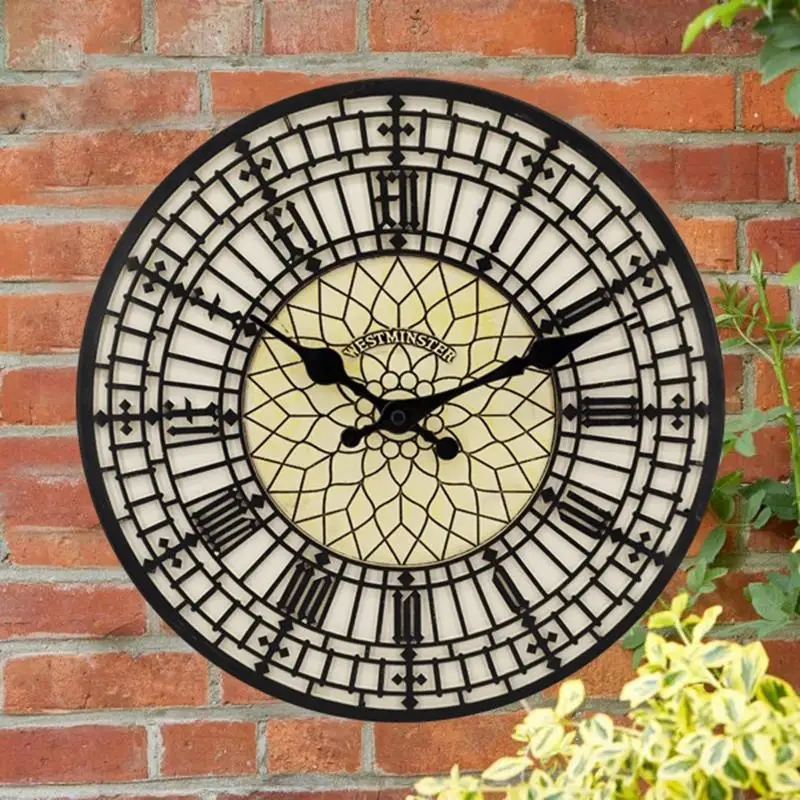

Creative Wall Clocks Round Waterproof Clock Cockerel Vintage Retro Style Clock Nordics Hanging Ornament Round Home Decoration