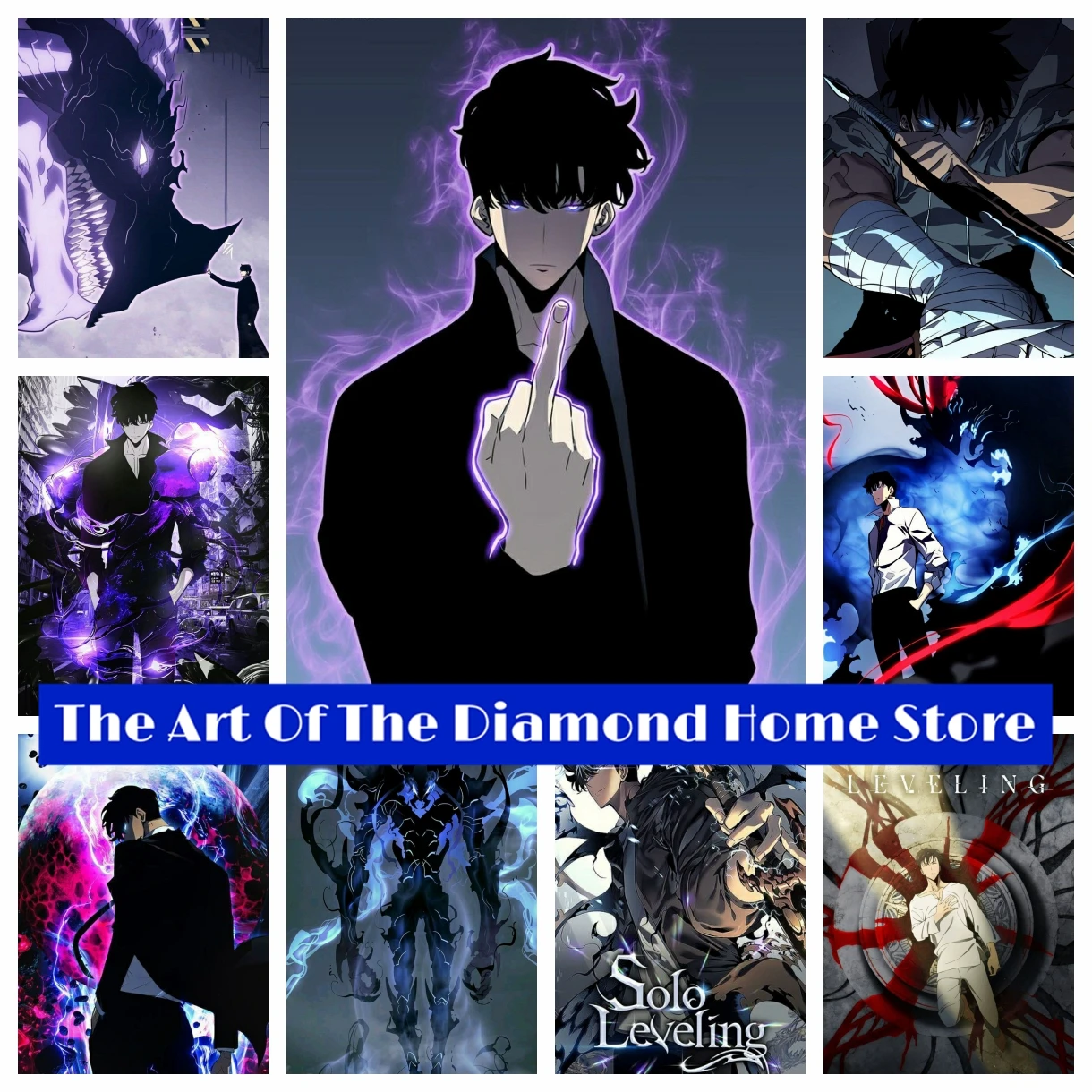 

Only I Level Up Solo Leveling AB Diamond Painting Complete Kit Korean Manga Sung Jin Woo Picture Art Mosaic Cross Stitch Decor