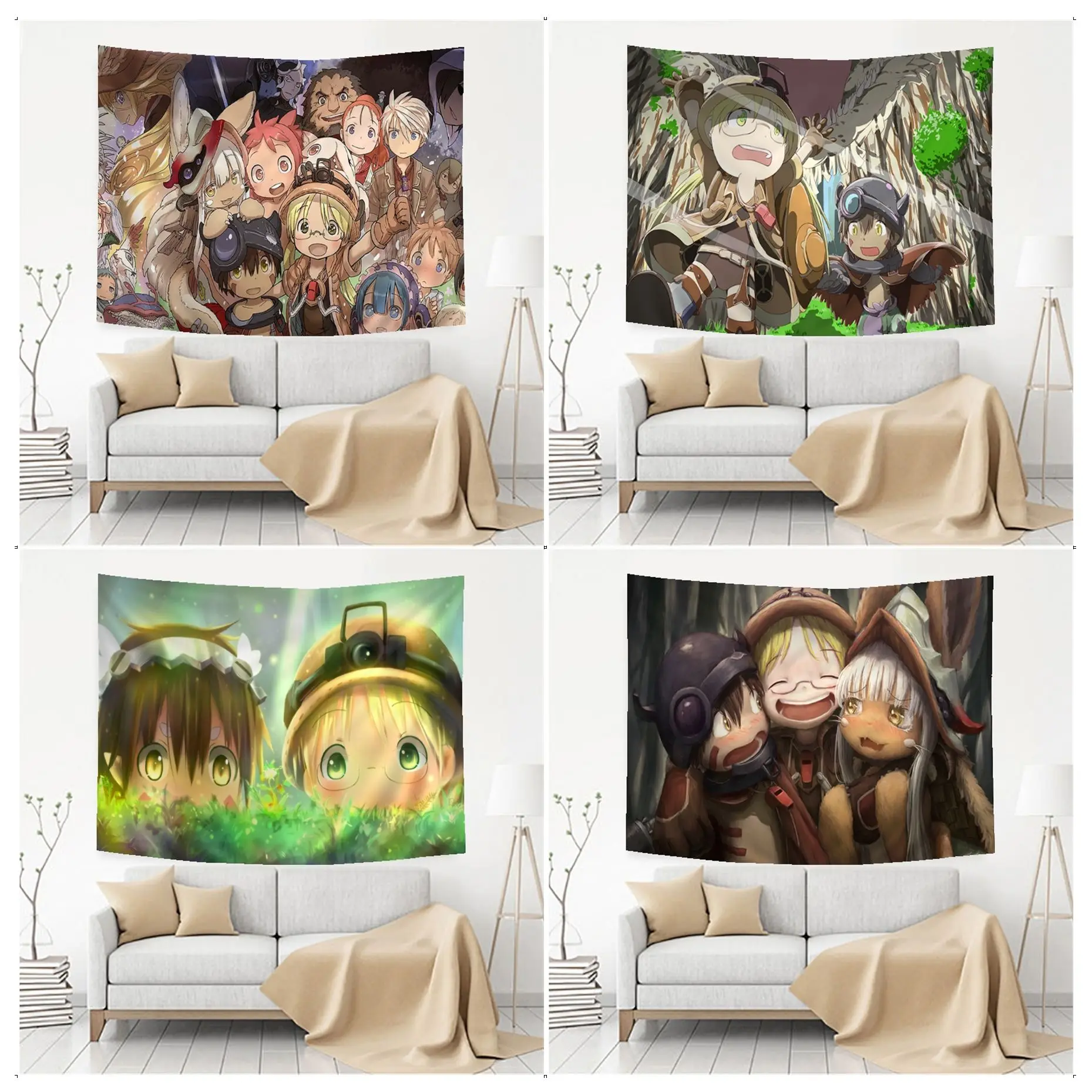 

Anime Made In Abyss Hippie Wall Hanging Tapestries Indian Buddha Wall Decoration Witchcraft Bohemian Hippie Art Home Decor