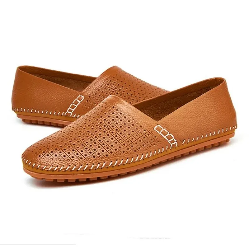 

DAFENP Fashion Comfortable Casual Soft Leather Outdoor shoes with Hand stitching men dress shoes Versatile Casual Shoes 38-50