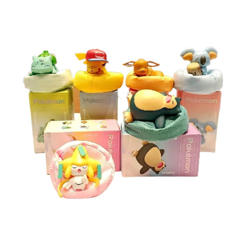 

Pokemon Anime Blind Box Series Sleeping Bag Pikachu Figure Model Cute 6cm Pvc Model Ornaments Collection Toys For Children Gifts