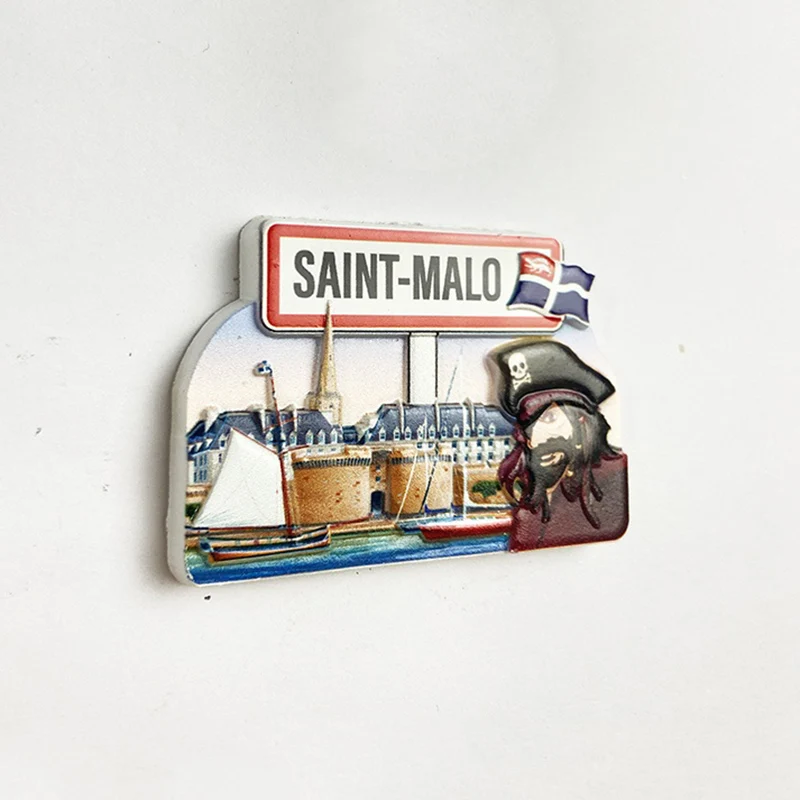 Saint Malo Франция Пираты туристические сувениры 3D магниты для холодильника