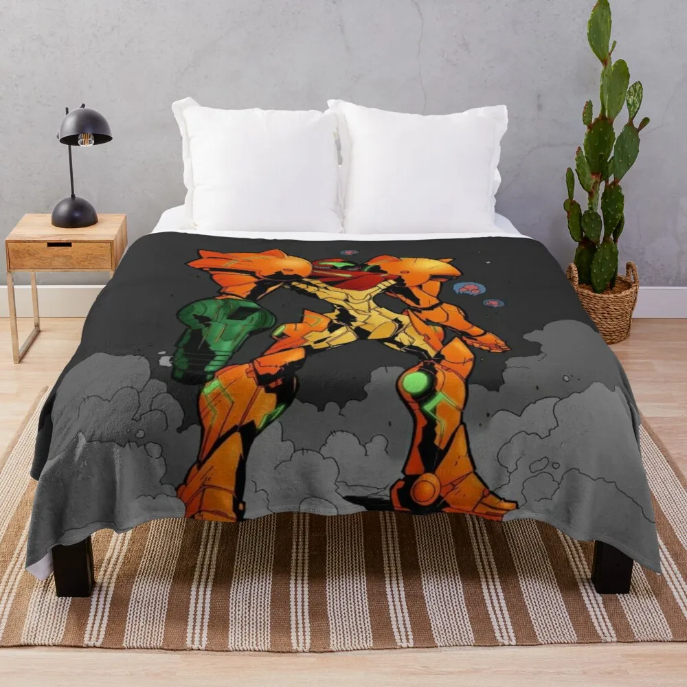 

Фон Metroid Samus Aran художественное покрывало многофункциональное туристическое одеяло