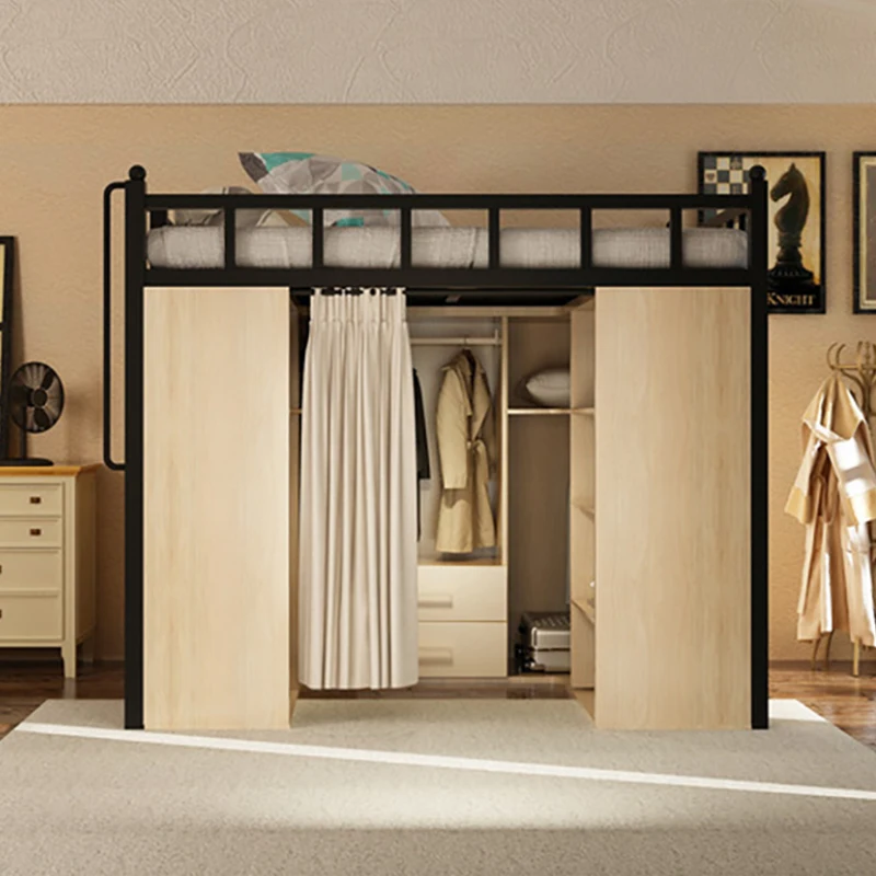 Европейская поднятая кровать в стиле лофт под шкаф компактный комплекс для