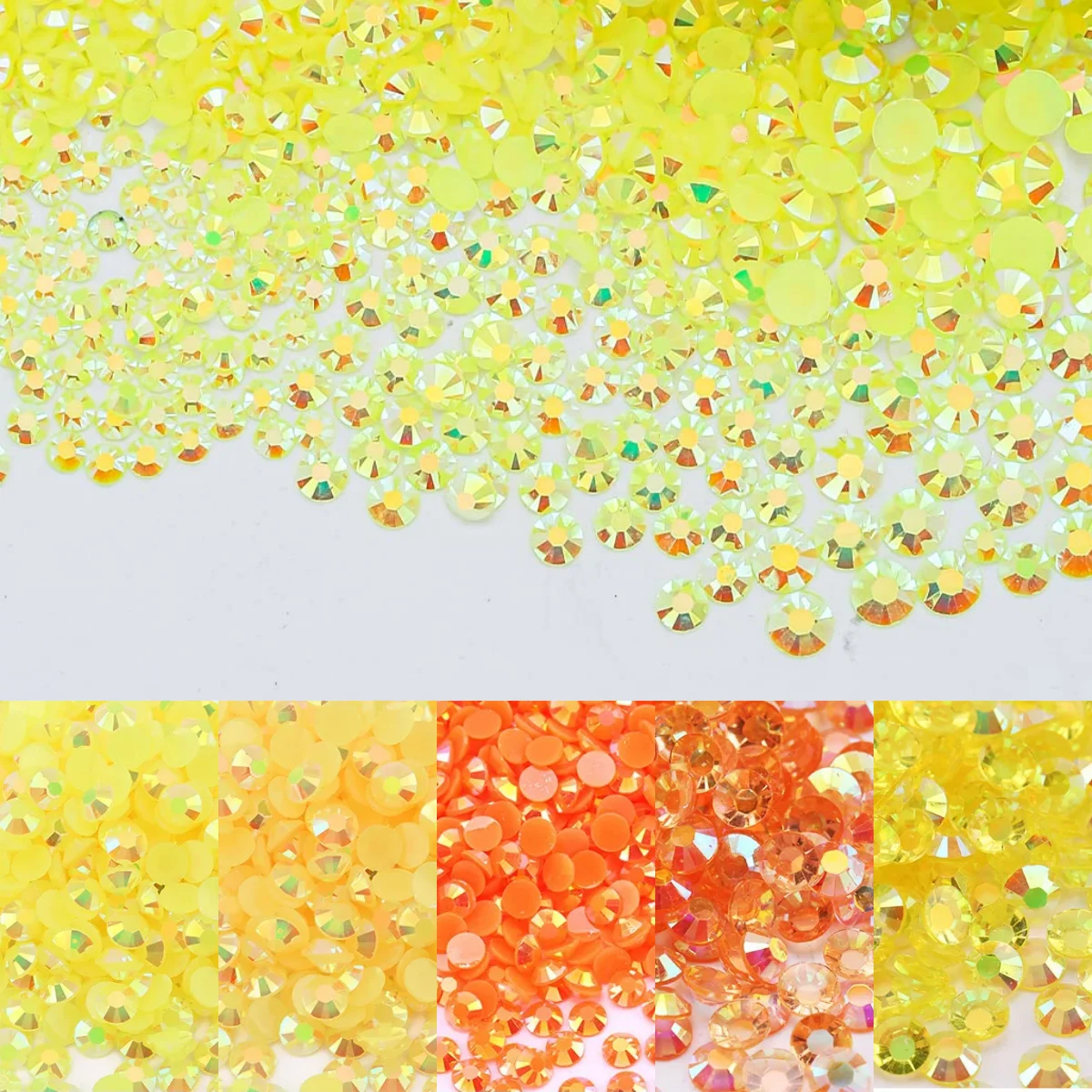 Желтый оранжевый серия 2-5 мм оптовая продажа искусственная смола для украшения