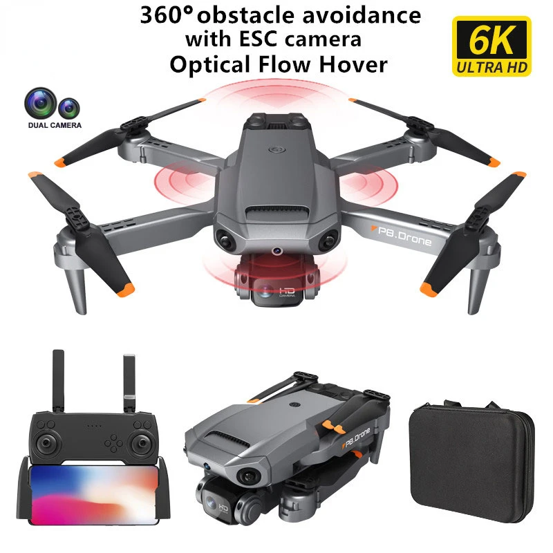 

Drone ESC HD Dual Camera 5G Wifi FPV 360 Full Obstacle Avoidance Optical Flow Hover Foldable Quadcopter Boy Gift