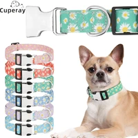 flower pattern dogs collaradjustable girl dog collar with metal buckle multiple colour pets collar for small medium large dogs