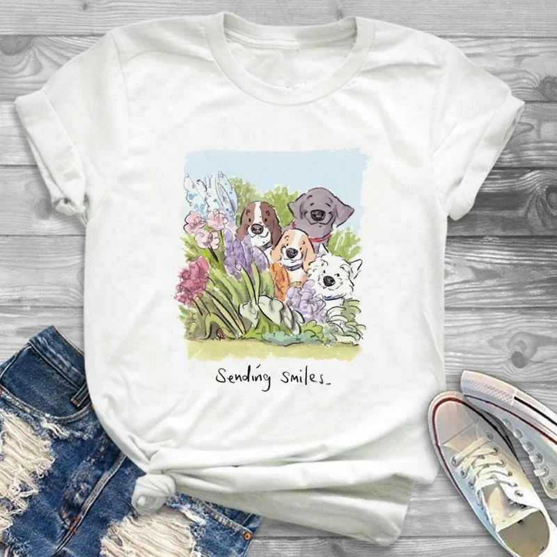 

Kawaii Women's New T-shirt Funny Animal Fashion Casual Women's Short Sleeve Christmas Pattern T-shirt Summer Print T-shirt.