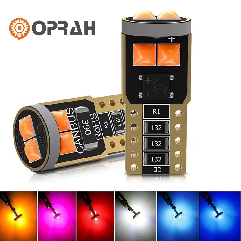 2X W5W 194 168 T10 6SMD 3030 Светодиодные лампы Canbus 12 В для освещения номерного знака автомобиля Внутренние купольные фонари Лампа для чтения 6000 К Белый Красный