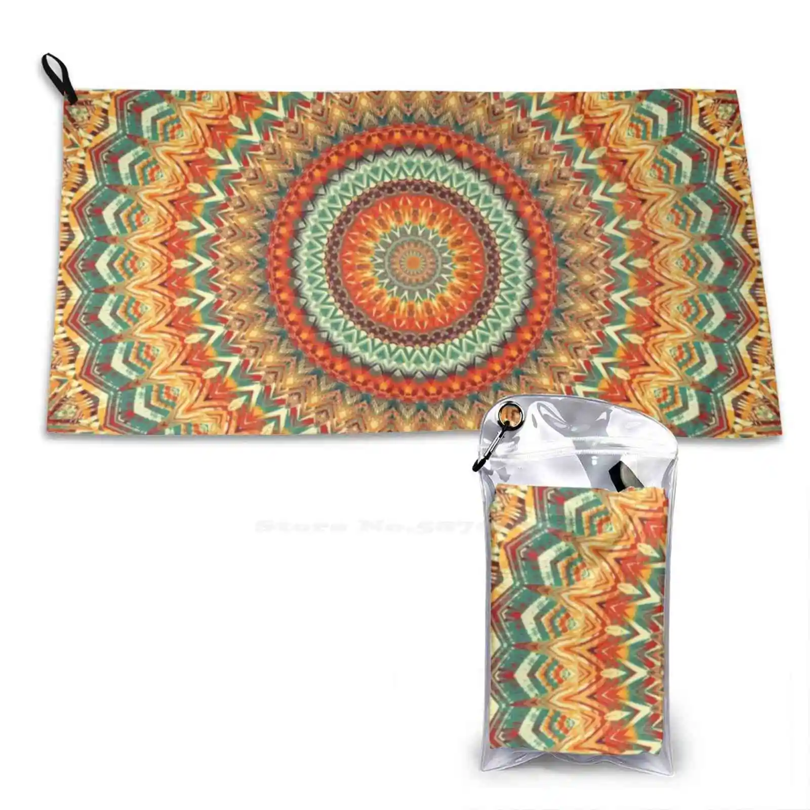 Beach Towel Pattern Mandala Flower Of Life Sacred Geometry Golden Ratio Nature Peace