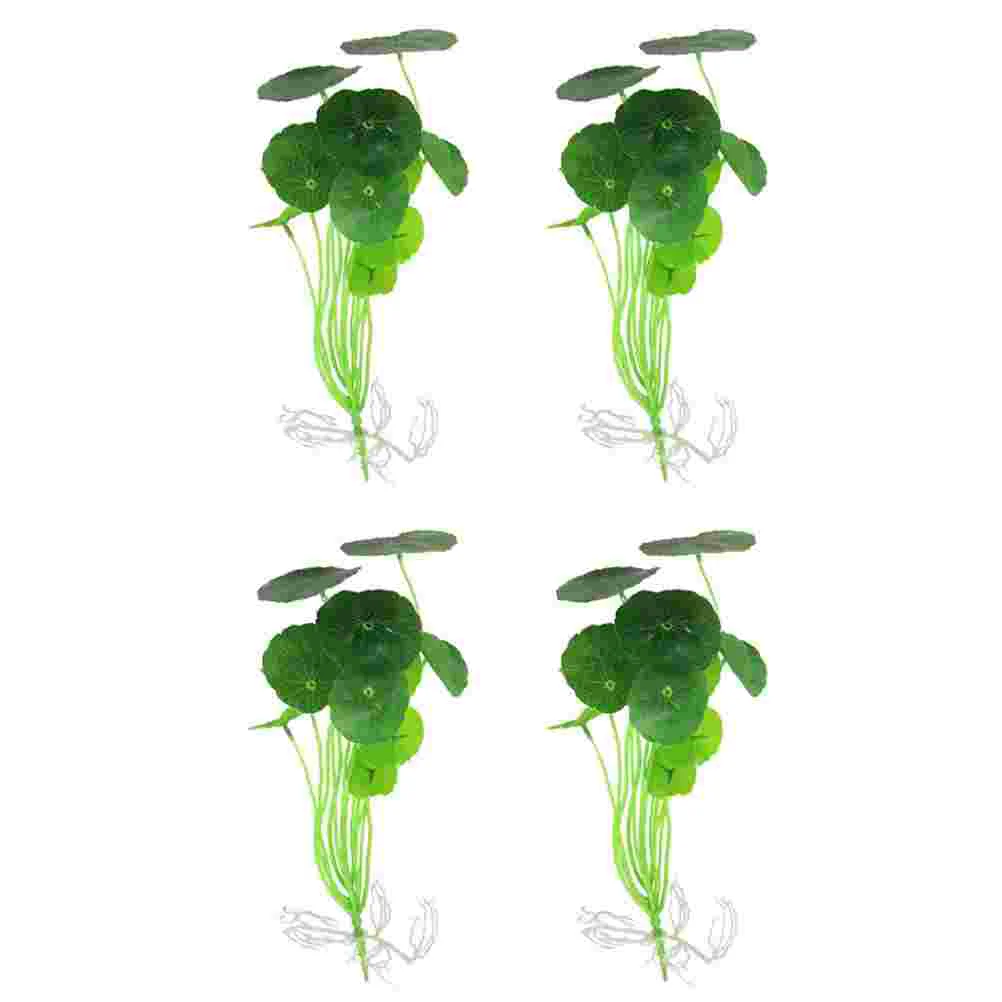 

4 Pcs Simulation Lotus Leaf Aquarium Ornaments Plastic Fish Tank Decor