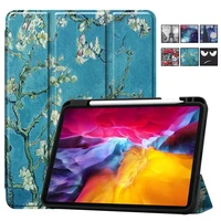 for ipad pro 11 12 9 2021 case with pencil holder painted leather tpu back smart cover for funda ipad pro 11 12 9 case 2021 2020