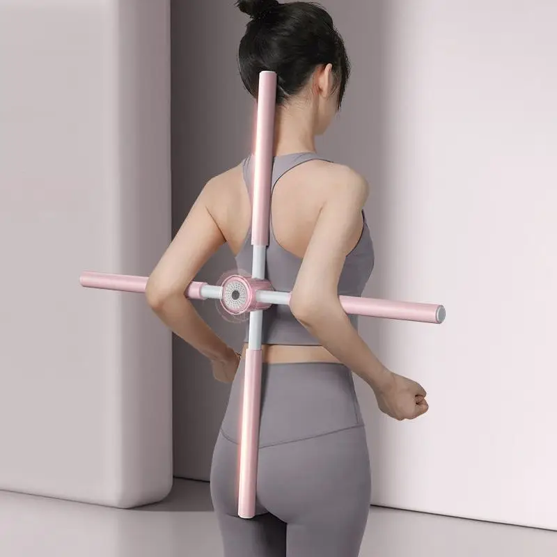 

Yoga Hunchback Corrector Adjustable Stainless Steel Body Stick Cross Open Back Standing Training Stick Home Sports Equipment