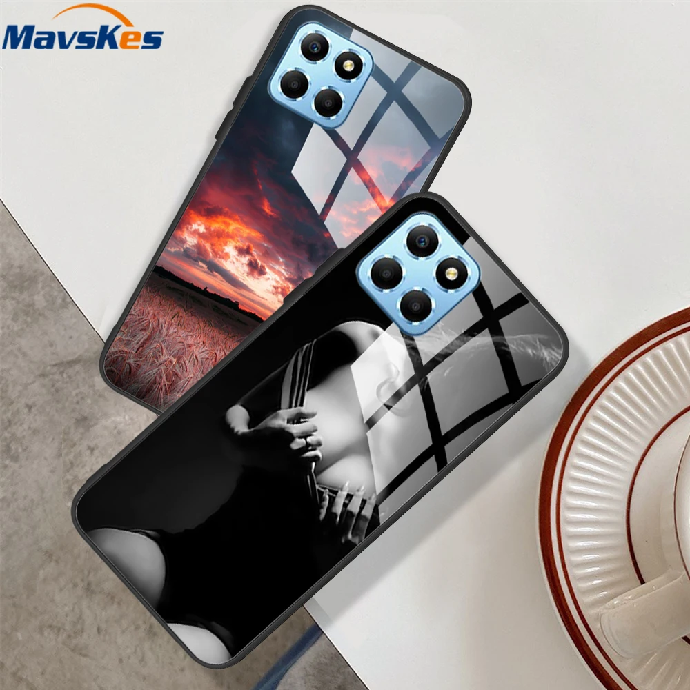 Чехол для Huawei Honor X6 искусственный чехол из закаленного стекла силиконовый