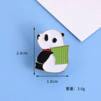 new ins style cartoon panda badge zinc alloy brooch cute bear creative 10 small fresh couple badge pins clothing bag accessories