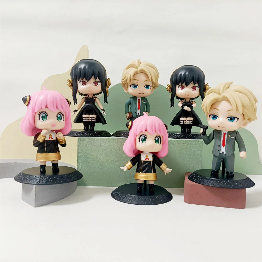 

Set of 6pcs Spy X Family Anime Figure Toy Action Figurines Anya Loid Yor Forger Chibi Anua Miniatures Model Gift for Kids Fans