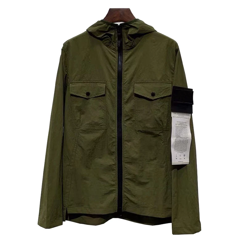 

Hooded Cardigan Varsity Jacket Thin Men Clothing Outdoor Breathable Military Techwear Jaqueta Masculina Black Green MA487