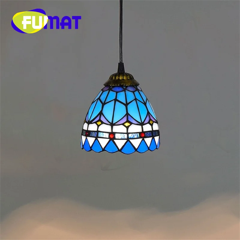 

FUMAT Tiffany stained-glass chandelier Vintage style Art Deco bar Restaurant balcony hallway hallway chandelier 6 inches