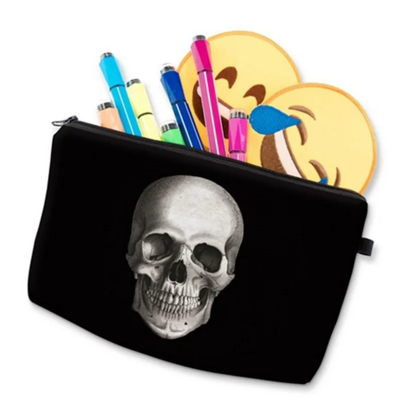 

Multicolor 3D Printed Cosmetic Bag Cool Makeup Case Skull Travel Make Up Zipper Organizer Storage Pouch Toiletry Wash Bath
