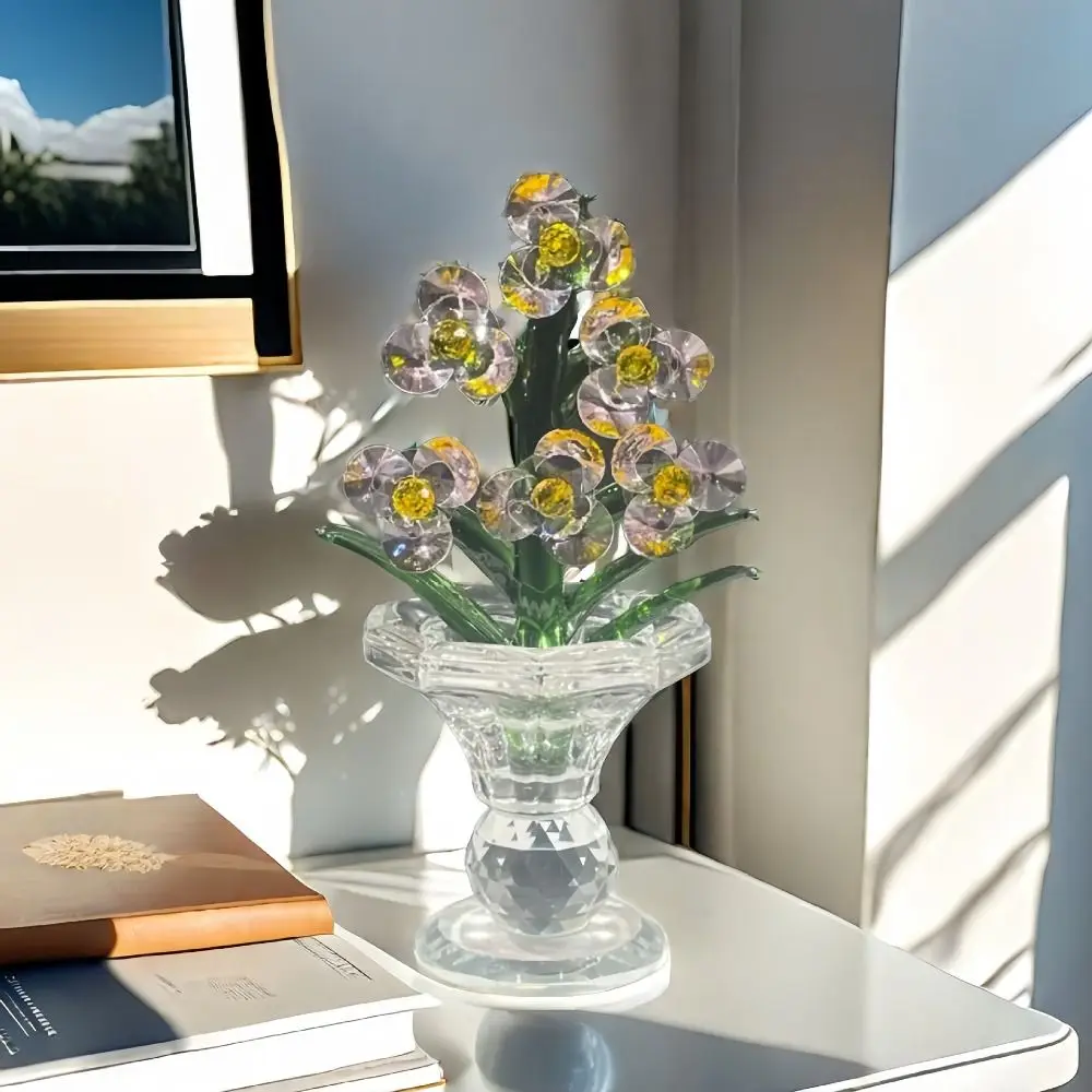 Яркий хрустальный цветок статуэтка хрустальные поделки изысканная стеклянная