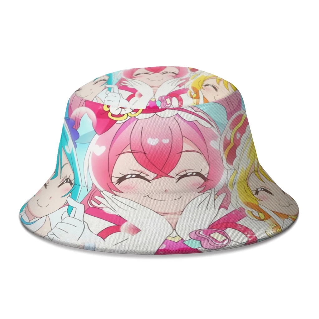 

Delicious Party Making Funny Faces Pretty Cure Precure Princess Anime Bucket Hat Foldable Bob Fisherman Hats Panama Cap