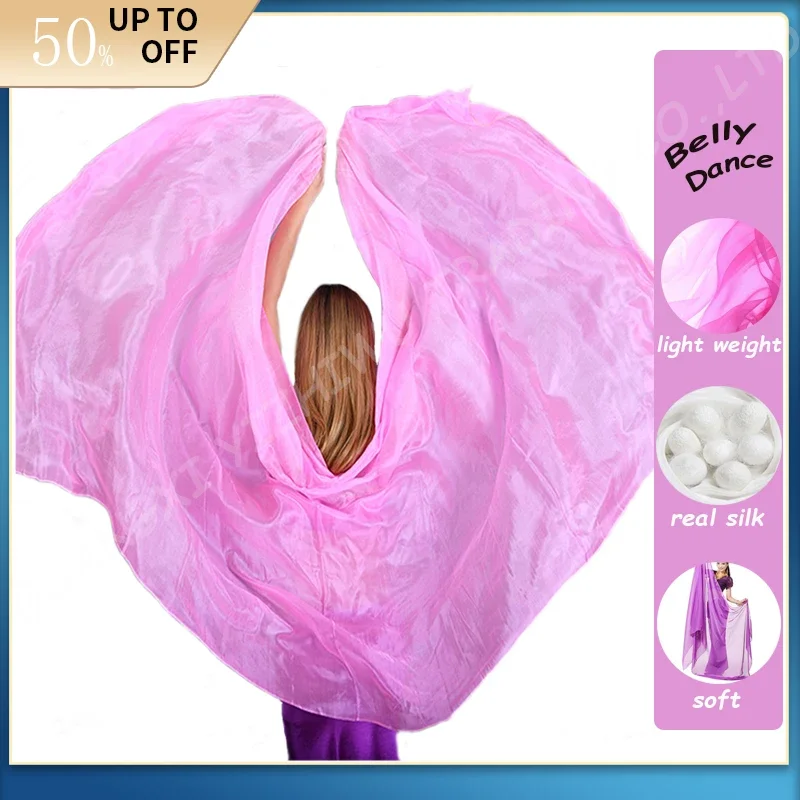 Натуральная шелковая вуаль для танца живота 100% натуральный шелк шарф ручной