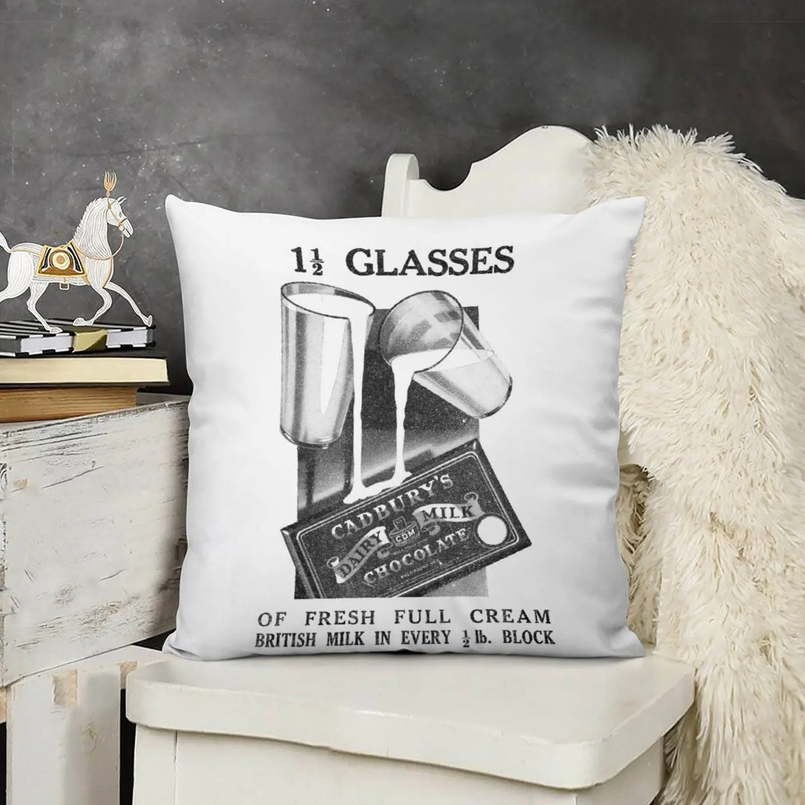Cadbury's -молочно-молочный шоколад-1933 винтажная декоративная подушка для дивана