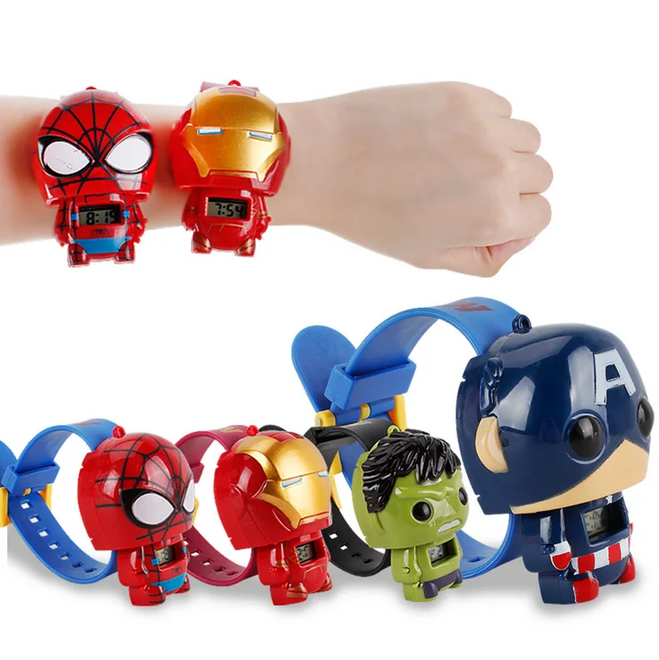 Детские цифровые часы Disney с героями мультфильмов Marvel 3d-проекция супергерои