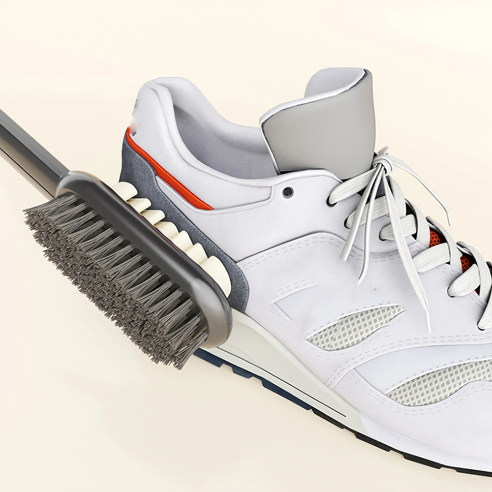 

Щетка для чистки замши, двусторонняя щетка для обуви, прочная пластиковая щетка для мытья обуви с длинной ручкой, принадлежности для уборки дома, аксессуары