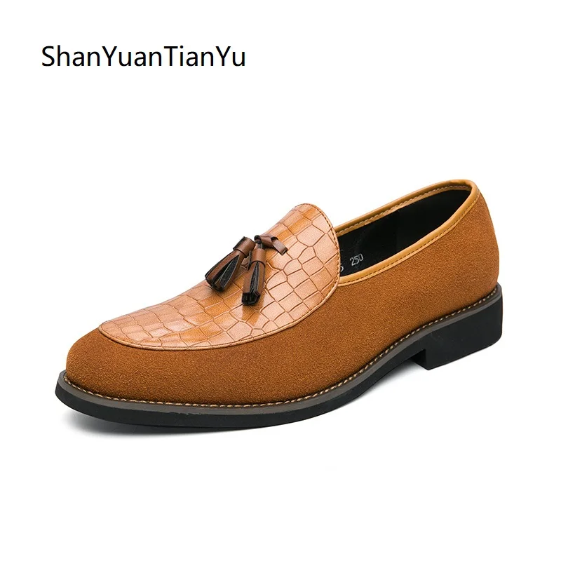

New Men's Black Crocodile Pattern Dress Shoes Classic Fashion Loafers Trend All-match Everyday Comfortable Casual Shoes