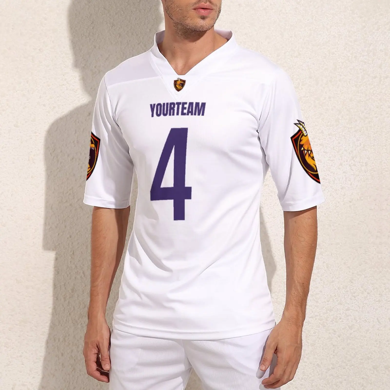 

Custom Minnesota No 4 Football Jerseys Men Trendy Rugby Jersey Personalized Training Football Shirt
