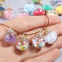 20pc 16x21mm transparent glass ball star sequins colorful crystal in ball charms pendants for jewelry making diy crafts supplies
