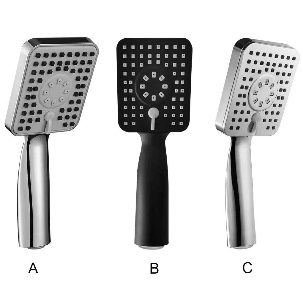 

Shower Head Adjustable Pressure Boosting Showerhead Plastic Hand Held Water Bath Sprayer Black