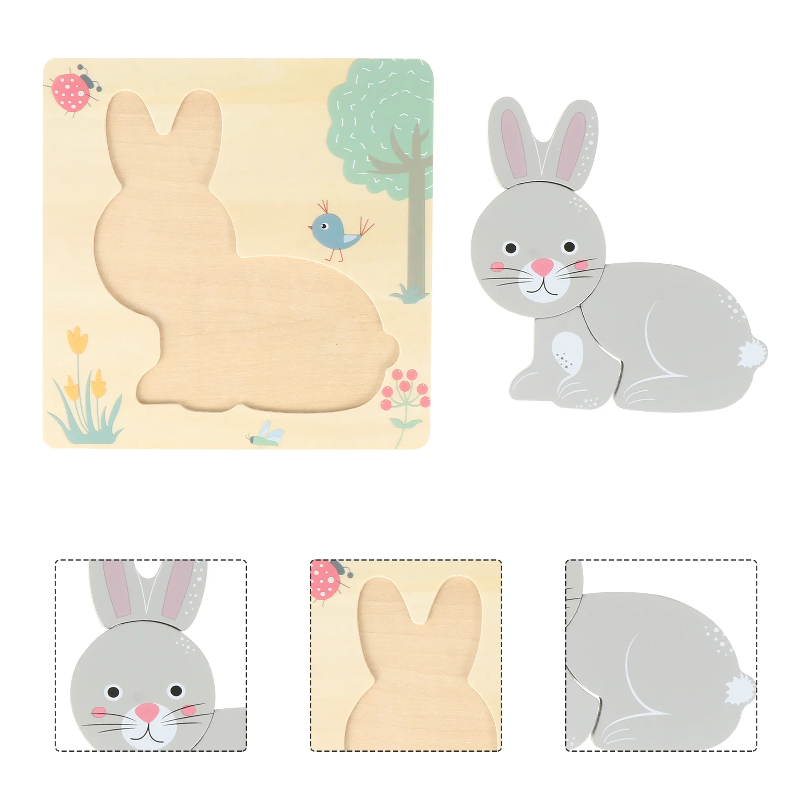 

1Pc Wooden Cartoon Jigsaw Puzzle Toddler Puzzle Lovely Colorful Puzzle