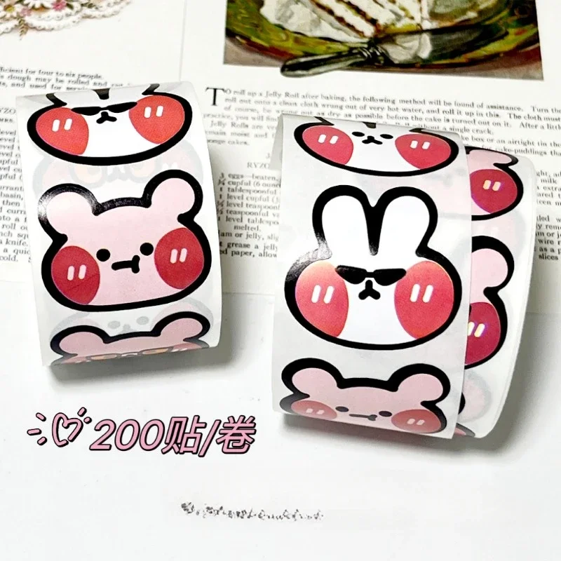 50-200 шт. наклейка с милым мультяшным кроликом и котом наклейки спасибо для