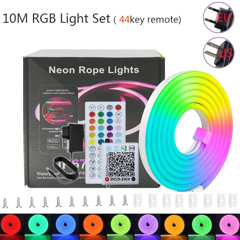 

RGB неоновые светодиодные ленты 24В гибкие силиконовые водонепроницаемые 5-30 м