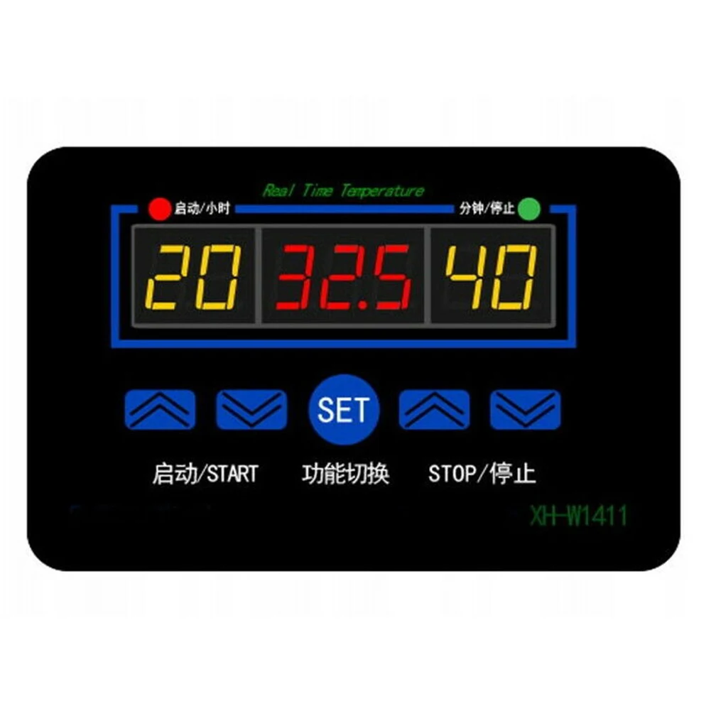 

1*Digital Thermostat Digital Thermostat -55 ~ +120°C 100-240V 10A 90*60mm Blue DC 12V Green Red XH-W1411 Yellow