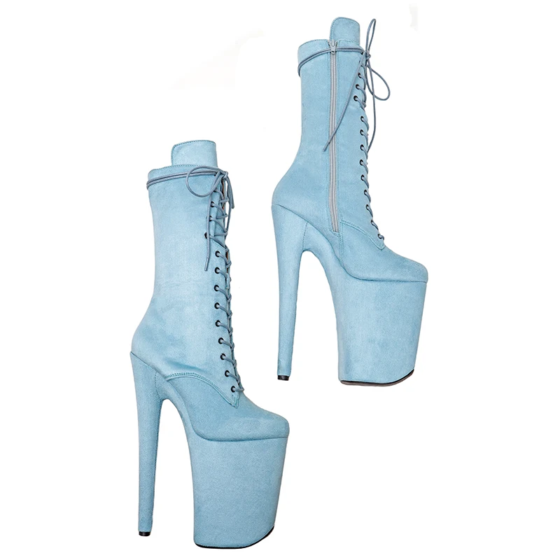 Leecabe  23CM/9inches Suede   Pole dance shoes High Heels Pole Dance boot