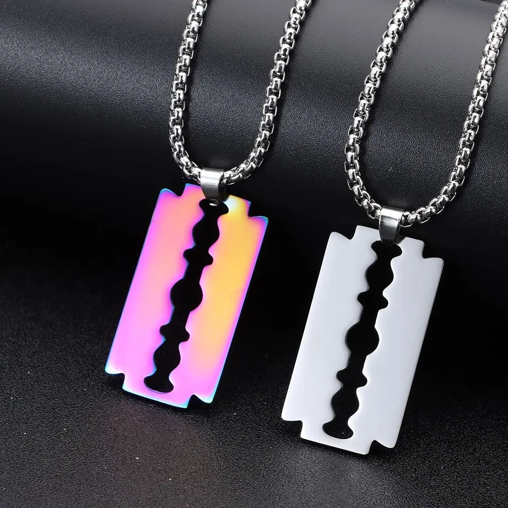 Модная трендовая уличная бижутерия в стиле хип-хоп рок для мужчин и женщин ожерелье с кулоном с острым лезвием и огнем ювелирные изделия Модная трендовая уличная бижутерия в стиле хип-хоп рок для мужчин и женщин ожерелье с кулоном с острым лезвием и огнем ювелирные изделия