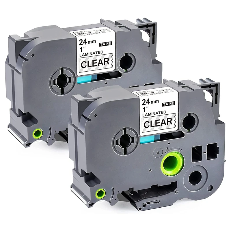 

2-Pack 24Mm For Brother P-Touch Label Tape Tze-151 Tze151 TZ 24Mm Laminated Black On Clear For Ptouch PTD600 Label Maker