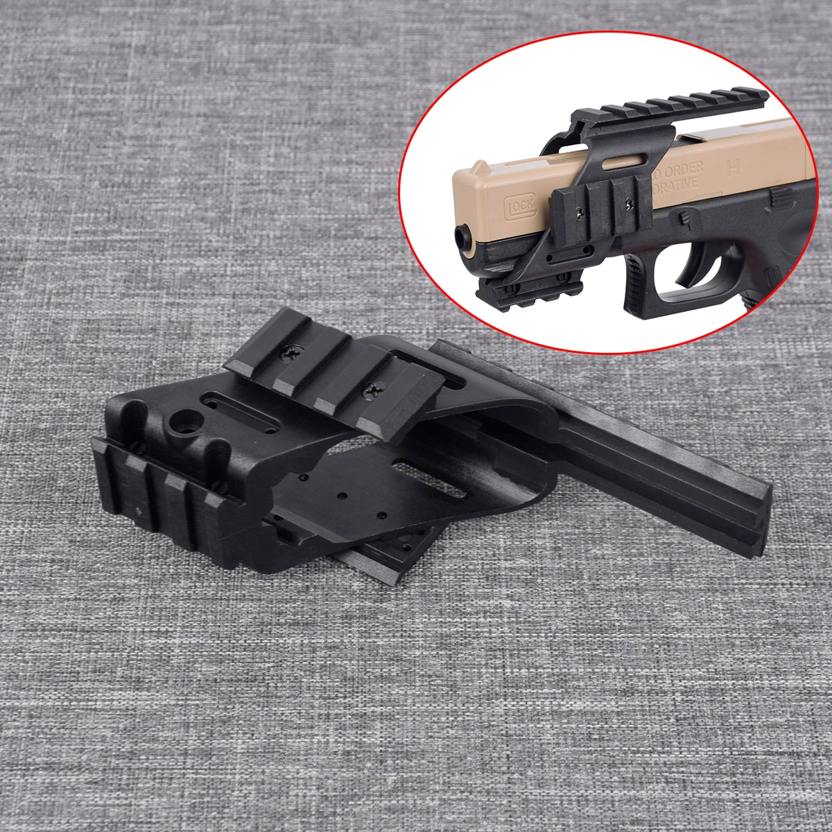 

Tactical Nylon 4 Sides Rail Scope Mount Picatinny Rail Fit Airsoft Pistol Glock Series S&W 1911 Walther P22 HKp30 SD9VE