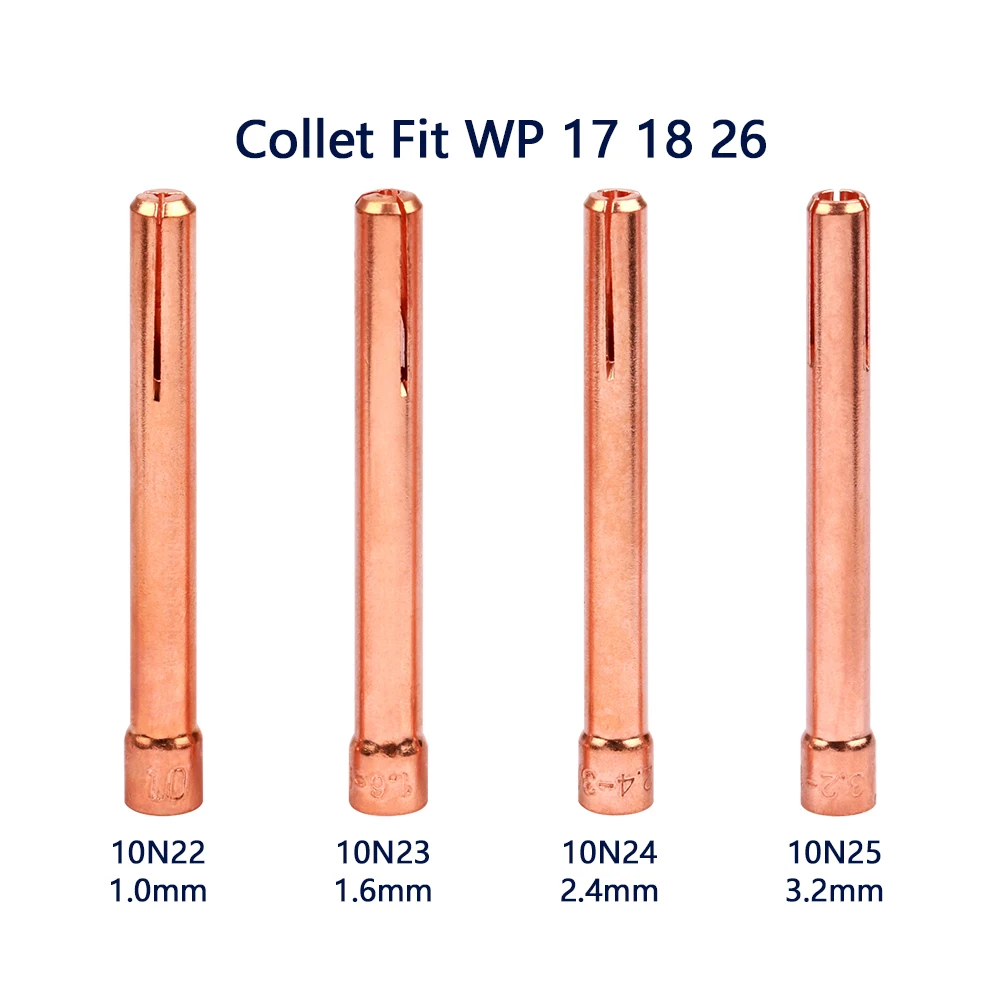 

5/10 шт. 1,0/1,6/2,4/3,2 мм, Цанга для сварки TIG 10N22 10N23 10N24 10N25 Для WP17 WP18 WP26, набор аксессуаров для сварки