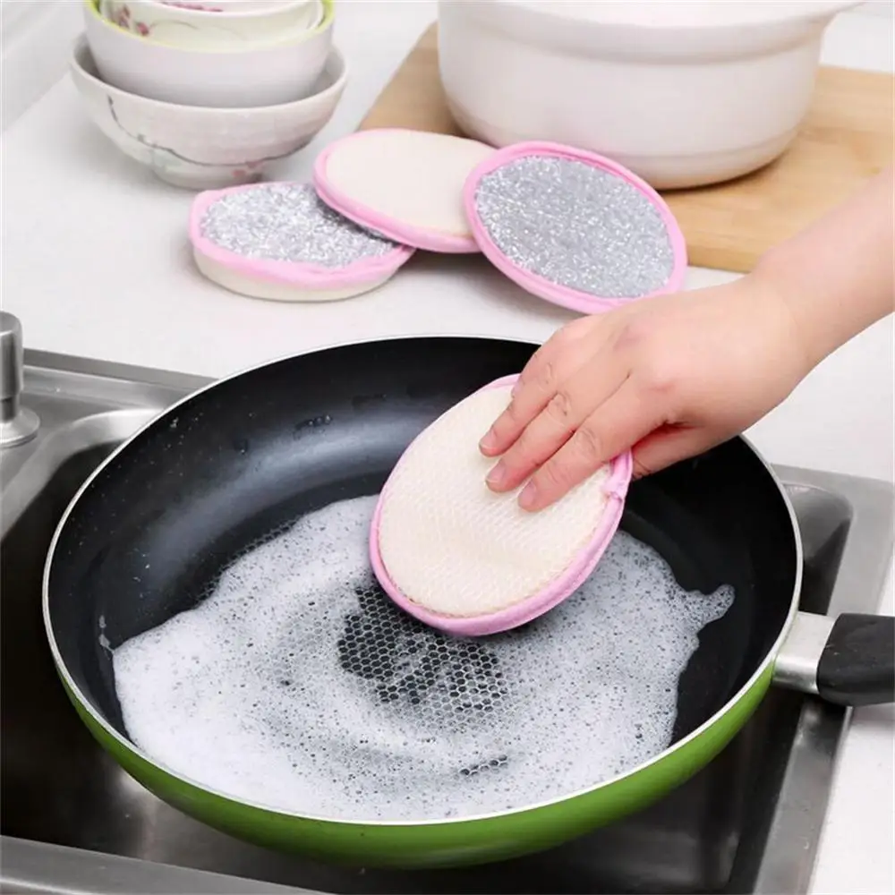 

5pcs Double Side Sponges Scouring Pads Bowl Pan Pot Dish Washing Sponges Kitchen Cleaning Tools Tableware Washing Gadgets