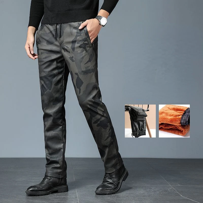 

Thick Fleece Joggers Mens Pants Winter Autumn Cotton Trousers Lambskin Cashmere Sweatpants Warm Male Casual Pants R48