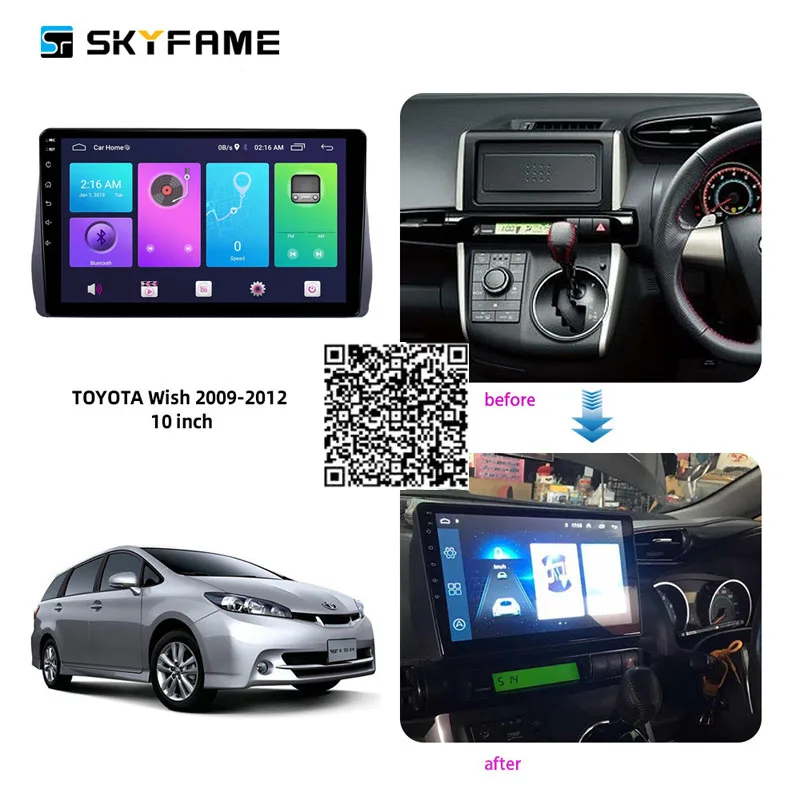 

Автомагнитола для TOYOTA Wish 2009-2012 2 Din Android мультимедийный плеер GPS навигация IPS экран DSP стерео