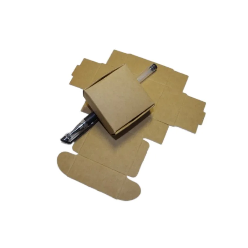 

2021 50pcs 6.4x6.2x2.2cm Kraft Paper Box Wedding Gift Packaging For Candy Jewelry Handmade Soap Bakery Cake Cookie Chocolate